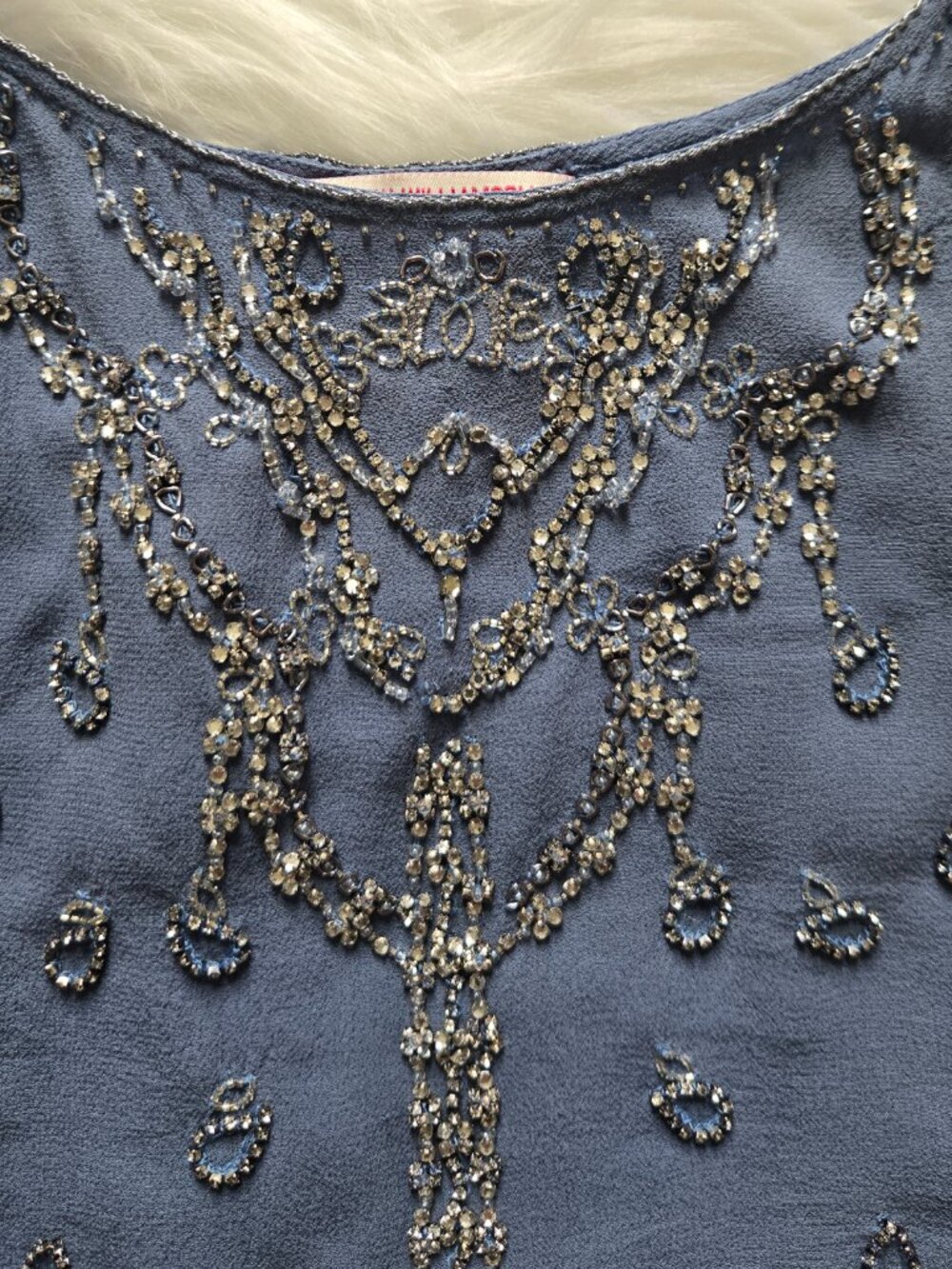 Matthew‎ Williamson Sleeveless Beaded Embellished Top Blue - Picture 7 of 11